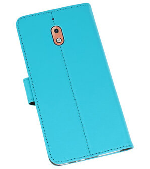 Wallet Cases Hoesje voor Nokia 2.1 Blauw