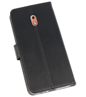 Wallet Cases Hoesje voor Nokia 2.1 Zwart