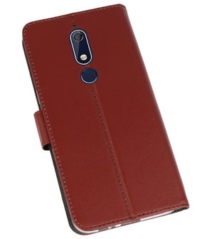 Wallet Cases Hoesje voor Nokia 5.1 Bruin