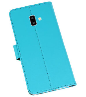 Wallet Cases Hoesje voor Galaxy J6 Plus Blauw