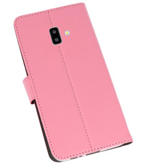 Wallet Cases Hoesje voor Galaxy J6 Plus Roze