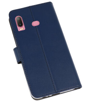 Wallet Cases Hoesje voor Samsung Galaxy A6s Navy