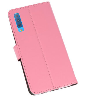 Wallet Cases Hoesje voor Galaxy A7 (2018) Roze