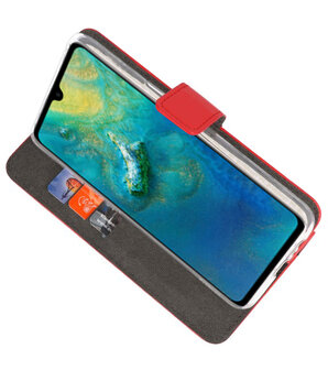 Wallet Cases Hoesje voor Huawei Mate 20 Rood