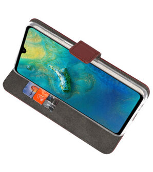 Wallet Cases Hoesje voor Huawei Mate 20 Bruin