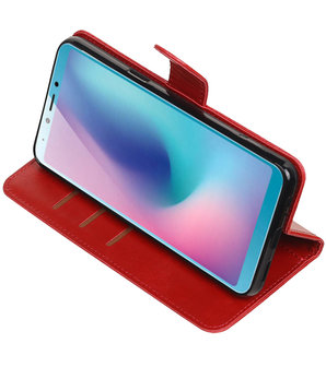 Hoesje voor Samsung Galaxy A6s Pull-Up Booktype Rood