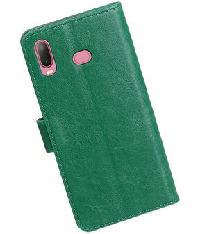 Hoesje voor Samsung Galaxy A6s Pull-Up Booktype Groen