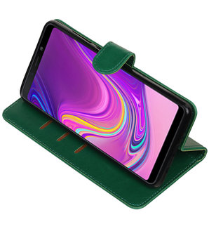 Hoesje voor Samsung Galaxy A9 2018 Pull-Up Booktype Groen