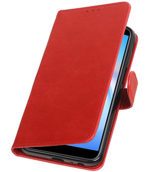 Hoesje voor Samsung Galaxy J6 Plus Pull-Up Booktype Rood