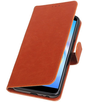 Hoesje voor Samsung Galaxy J6 Plus Pull-Up Booktype Bruin