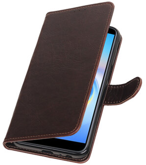 Hoesje voor Samsung Galaxy J6 Plus Pull-Up Booktype Mocca