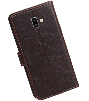 Hoesje voor Samsung Galaxy J6 Plus Pull-Up Booktype Mocca