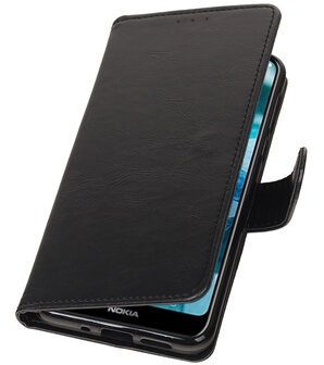 Hoesje voor Nokia 7.1 Pull-Up Booktype Zwart