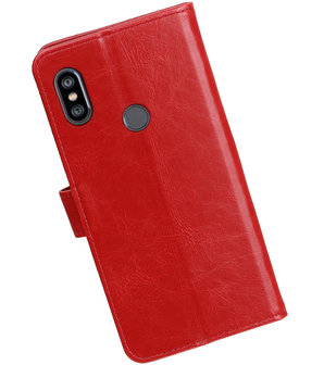 Hoesje voor XiaoMi Redmi Note 6 Pro Pull-Up Booktype Rood