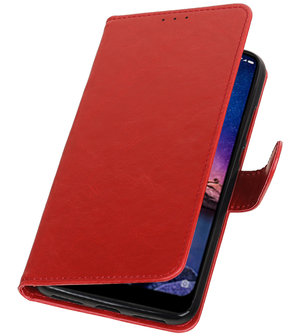 Hoesje voor XiaoMi Redmi Note 6 Pro Pull-Up Booktype Rood