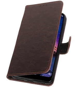 Hoesje voor XiaoMi Redmi Note 6 Pro Pull-Up Booktype Mocca