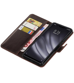 Hoesje voor XiaoMi Mi 8 Lite Pull-Up Booktype Mocca