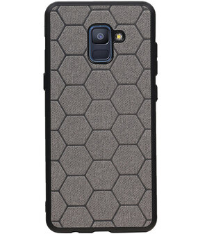 Hexagon Hard Case voor Samsung Galaxy A8 Plus 2018 Grijs