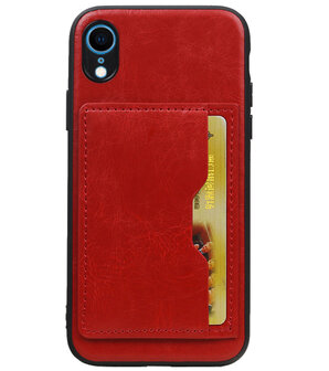 Staand Back Cover 1 Pasjes voor iPhone XR Rood