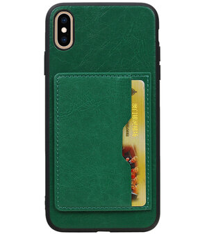 Staand Back Cover 1 Pasjes voor iPhone XS Max Groen