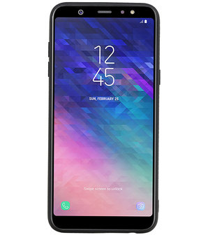 Staand Back Cover 1 Pasjes voor Galaxy A6 Plus 2018 Groen