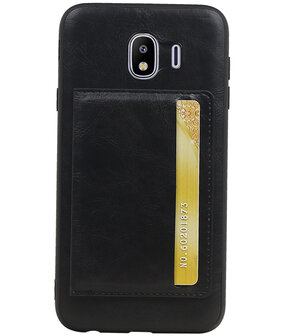 Staand Back Cover 1 Pasjes voor Galaxy J4 Zwart