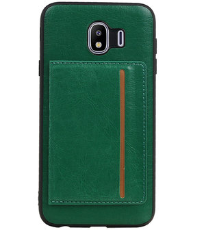 Staand Back Cover 1 Pasjes voor Galaxy J4 Groen