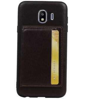 Staand Back Cover 1 Pasjes voor Galaxy J4 Mocca