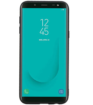 Staand Back Cover 1 Pasjes voor Galaxy J6 Navy