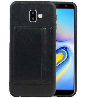 Staand Back Cover 1 Pasjes voor Galaxy J6 Plus Zwart