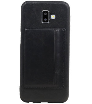 Staand Back Cover 1 Pasjes voor Galaxy J6 Plus Zwart