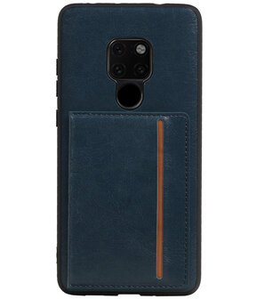 Staand Back Cover 1 Pasjes voor Huawei Mate 20 Navy