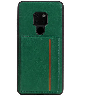 Staand Back Cover 1 Pasjes voor Huawei Mate 20 Groen