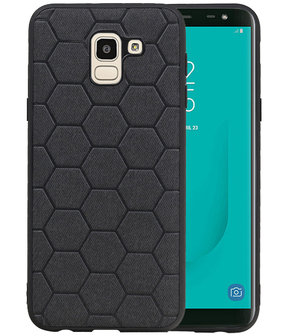 Hexagon Hard Case voor Samsung Galaxy J6 Zwart