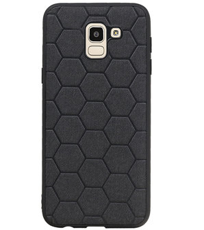 Hexagon Hard Case voor Samsung Galaxy J6 Zwart