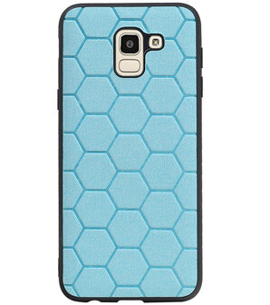 Hexagon Hard Case voor Samsung Galaxy J6 Blauw
