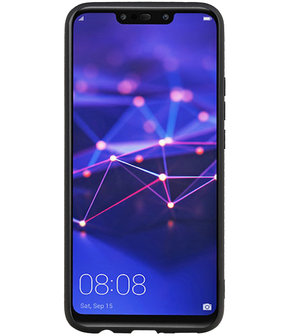 Staand Back Cover 1 Pasjes voor Huawei Mate 20 Lite Zwart