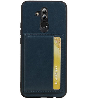 Staand Back Cover 1 Pasjes voor Huawei Mate 20 Lite Navy