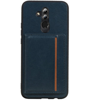 Staand Back Cover 1 Pasjes voor Huawei Mate 20 Lite Navy