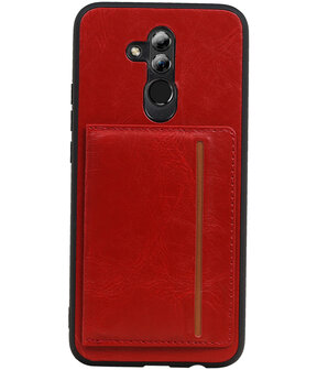 Staand Back Cover 1 Pasjes voor Huawei Mate 20 Lite Rood