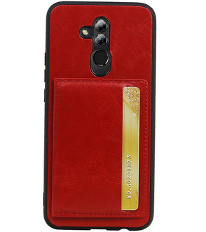 Staand Back Cover 1 Pasjes voor Huawei Mate 20 Lite Rood