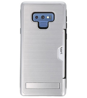 Zilver Tough Armor Kaarthouder Stand Hoesje voor Samsung Note 9