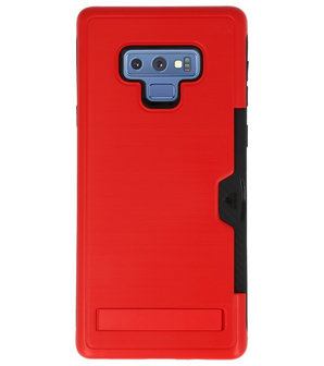 Rood Tough Armor Kaarthouder Stand Hoesje voor Samsung Note 9