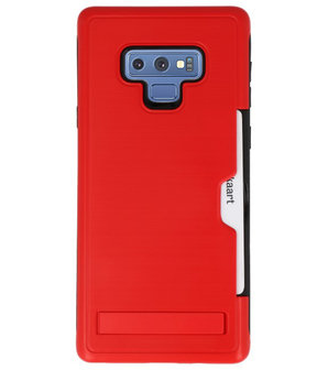 Rood Tough Armor Kaarthouder Stand Hoesje voor Samsung Note 9