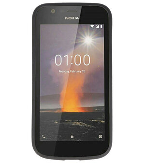Zwart Color TPU Hoesje voor Nokia 1