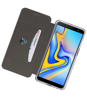 Grijs Slim Folio Case voor Samsung Galaxy J6 Plus
