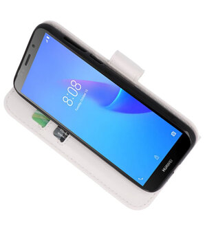 Bookstyle Wallet Cases Hoesje voor Huawei Y5 Lite 2018 Wit