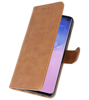 Bookstyle Wallet Cases Hoesje voor Samsung Galaxy S10 Bruin