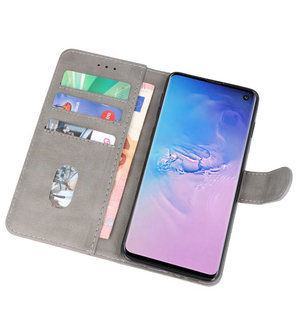 Bookstyle Wallet Cases Hoesje voor Samsung Galaxy S10 Grijs