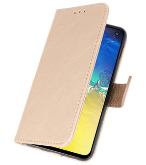 Bookstyle Wallet Cases Hoesje voor Samsung Galaxy S10e Goud